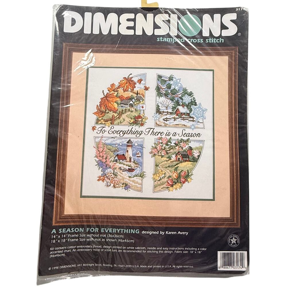 Vintage 1998 Dimensions A Season for Everything Cross Stitch Kit 3174 Sealed
